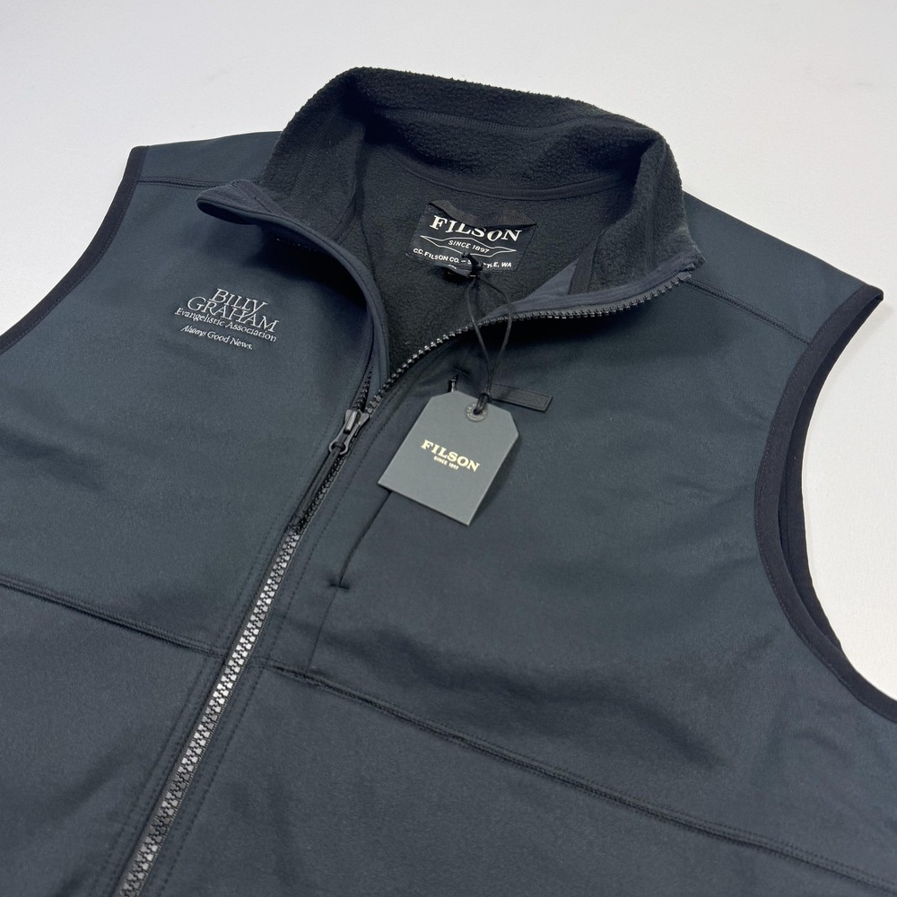 Filson Vest Mens 2XL Black Granite Spire Fleece Lined Insulated Full Zip